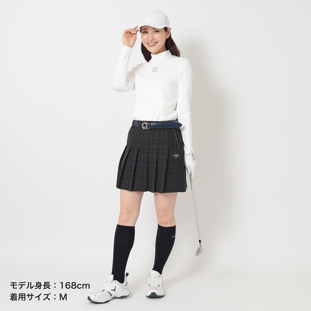 先染めチェックプリーツスカート (WOMENS)