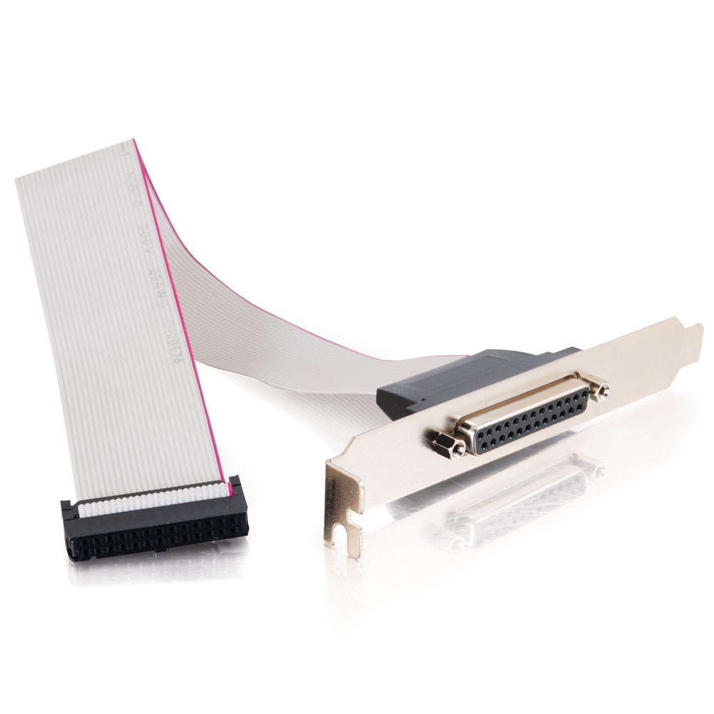 DB25 Female Parallel Add-A-Port Adapter Cable with Bracket