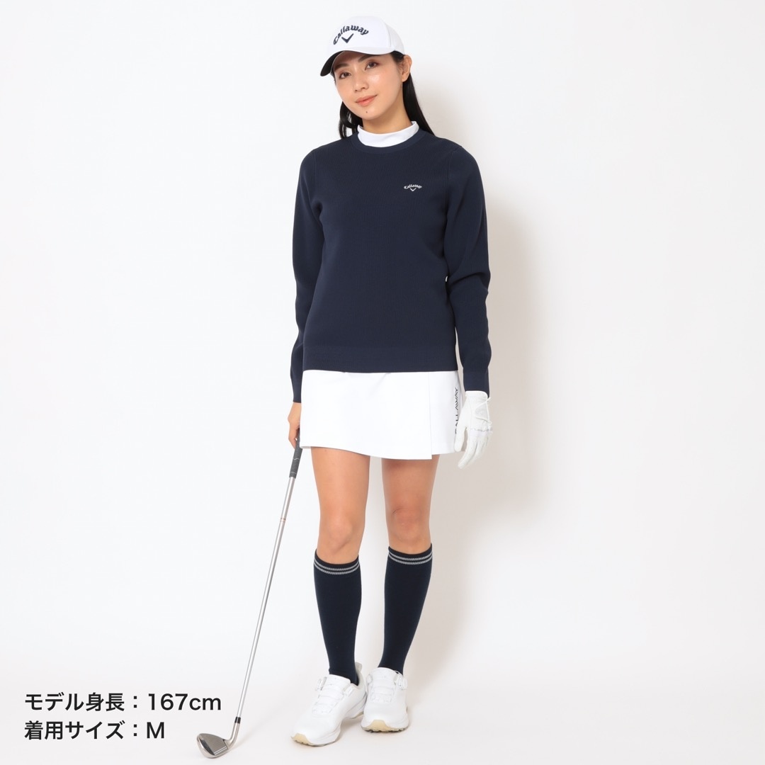 クルーネック畦編みニット (WOMENS)