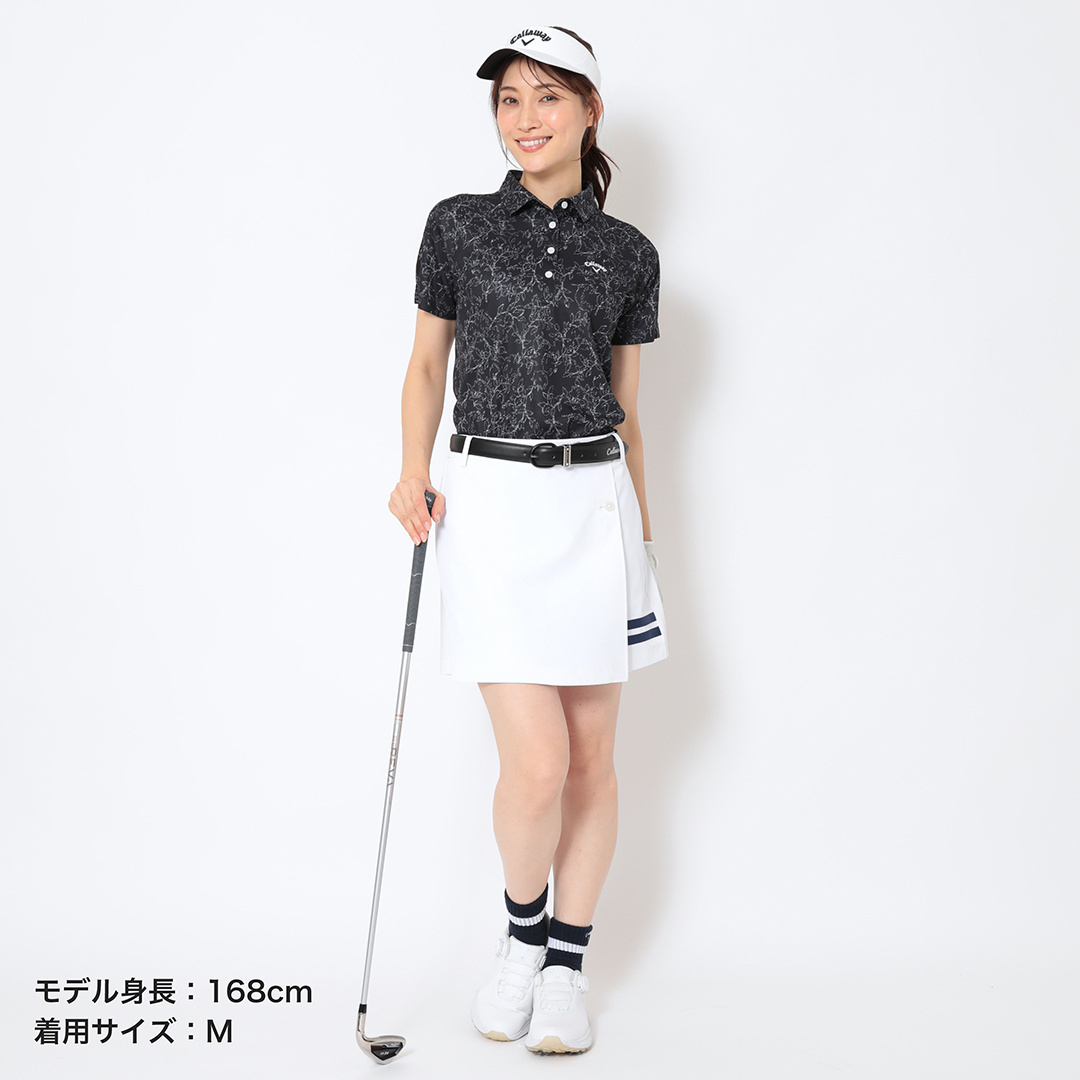 ハニカムメッシュ花柄半袖シャツ (WOMENS)