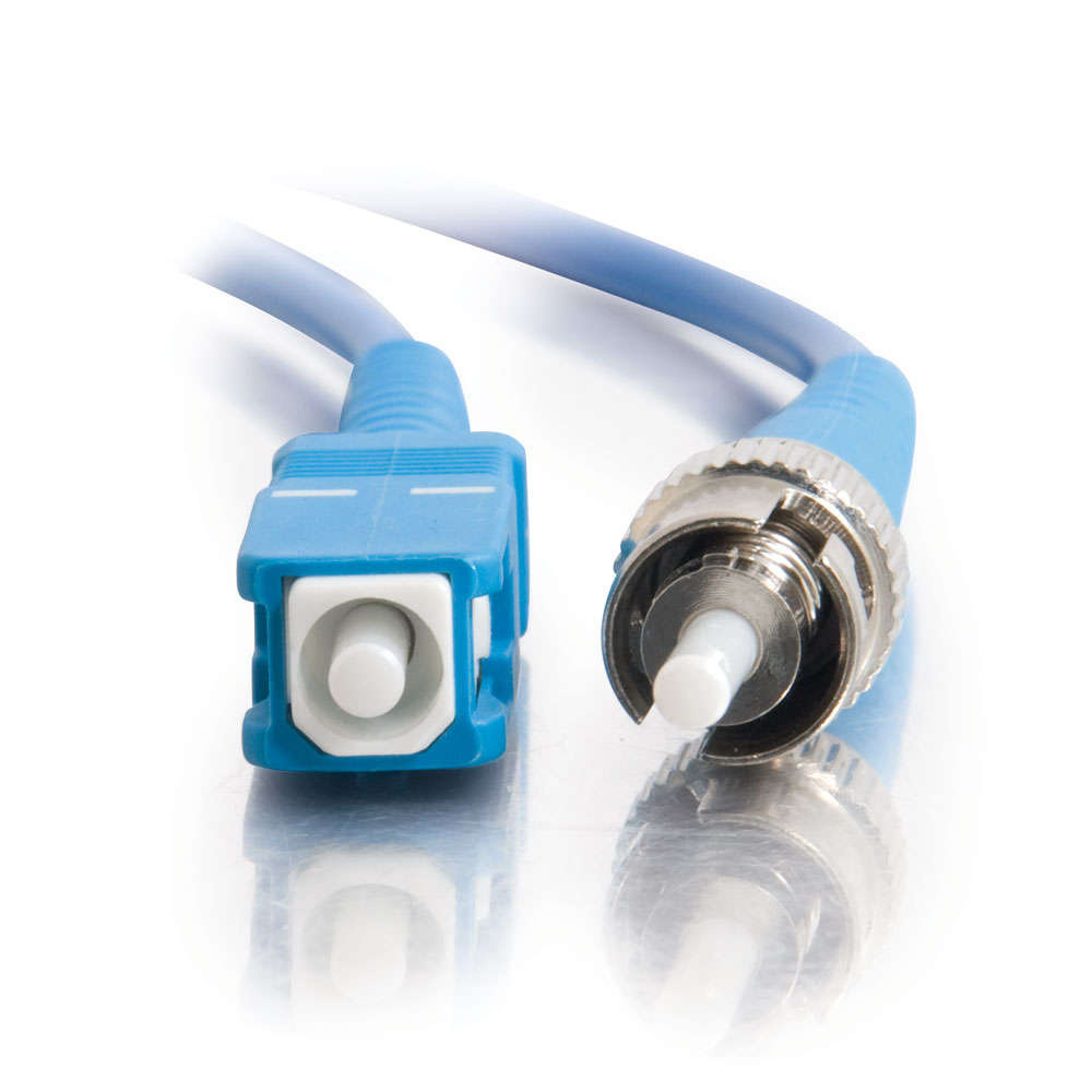 SC-ST 9/125 OS2 Simplex Single-Mode PVC Fiber Optic Cable - Blue