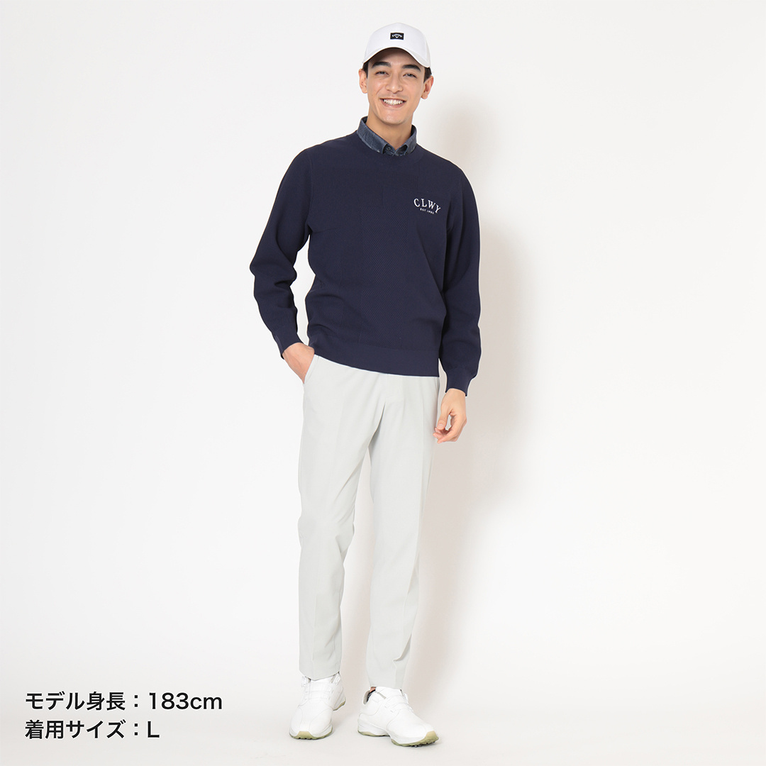 リンクス編みクルーネックニット (MENS)