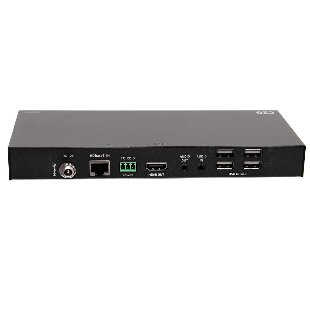 HDMI® HDBaseT + 3.5mm, USB-B to A, and RS232 over Cat Extender Box Transmitter to Box Receiver - 4k 60hz