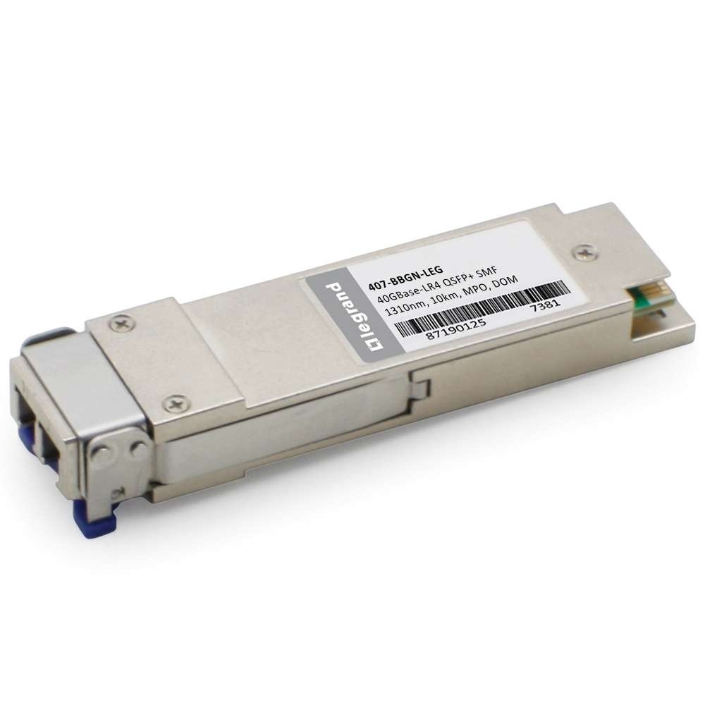 Dell 407-BBGN Compatible 40GBase-LR4 QSFP+ Transceiver Module with Digital Optical Monitoring (Single-Mode, 1270nm to 1330nm, 10km, LC, DOM)
