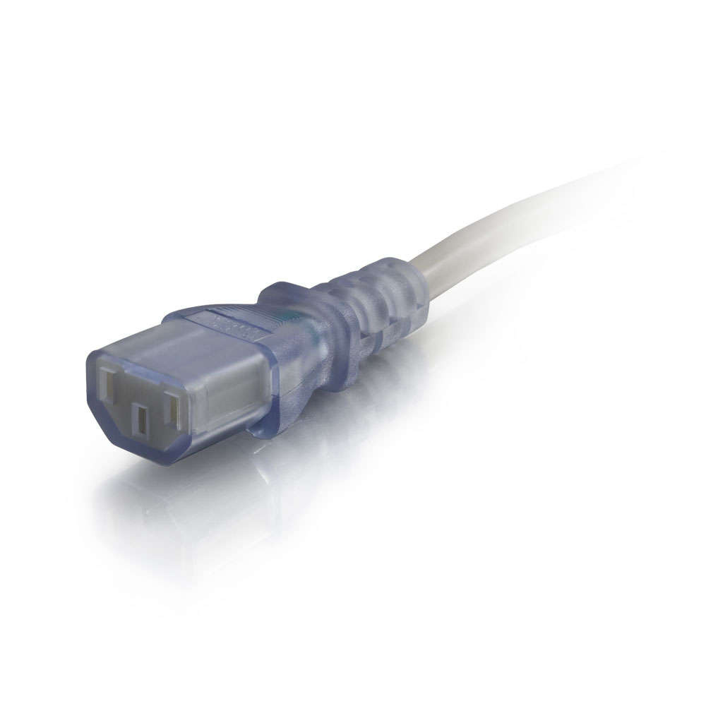18 AWG Hospital Grade Power Cord (NEMA 5-15P to IEC320C13) - Gray with Clear Connectors (TAA)
