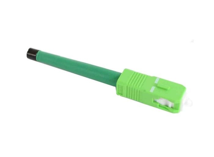 Green Splice-On connector for 3.0mm fiber with green boot