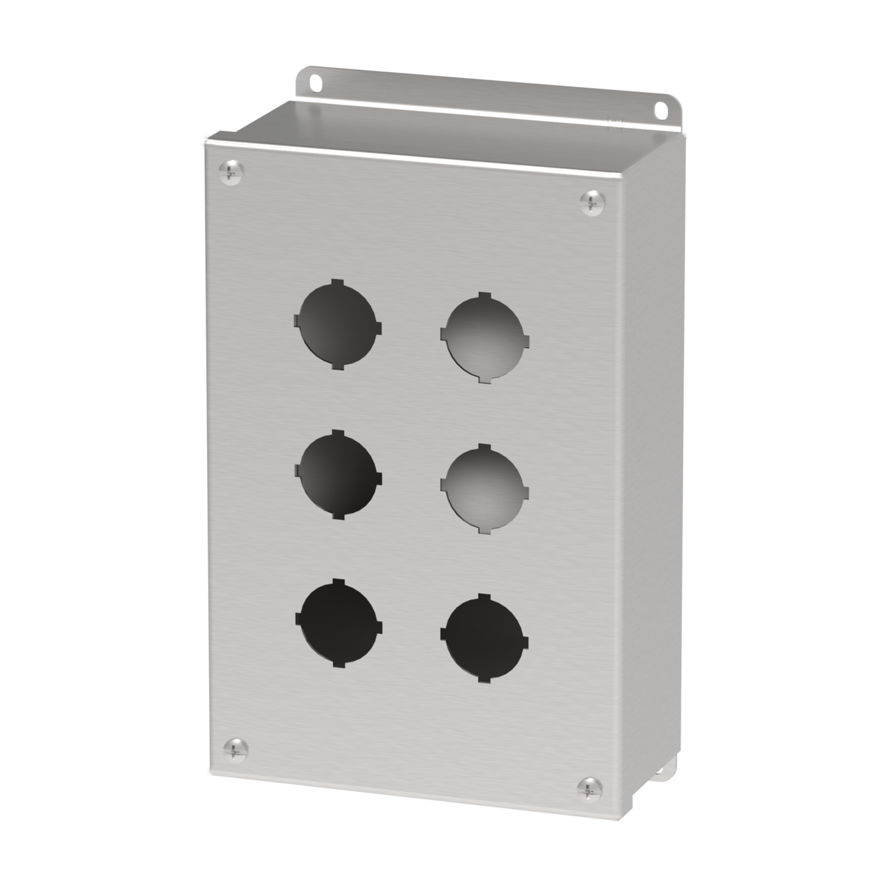 Product image for Hoffman E6PBSS 30.5-mm and 22.5-mm Pushbutton Enclosures, Type 4X, 6PB x 30.5mm, SS Type 304