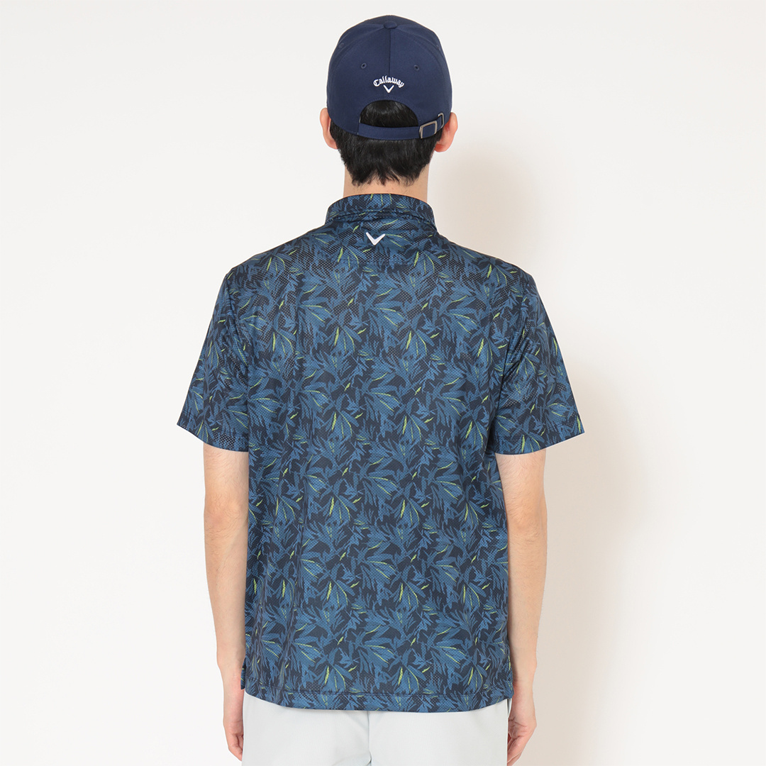 かざあなメッシュボタニカル柄半袖シャツ ※4Lサイズあり (MENS)
