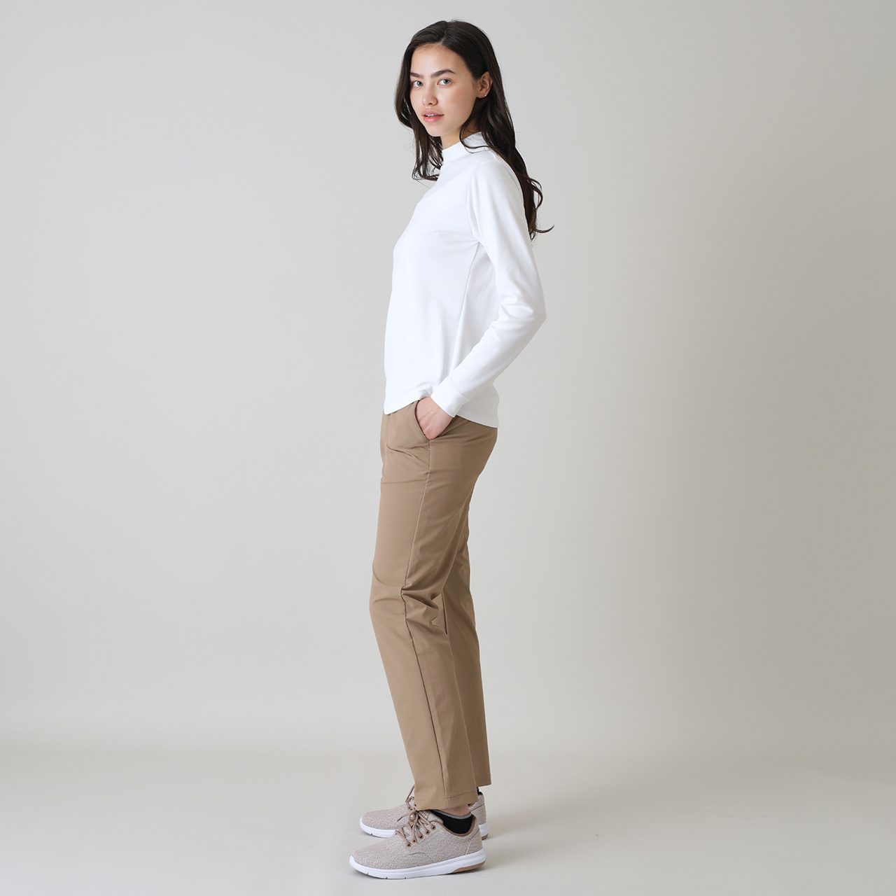 デルタ®長袖チェストシームモックネック(WOMENS)
