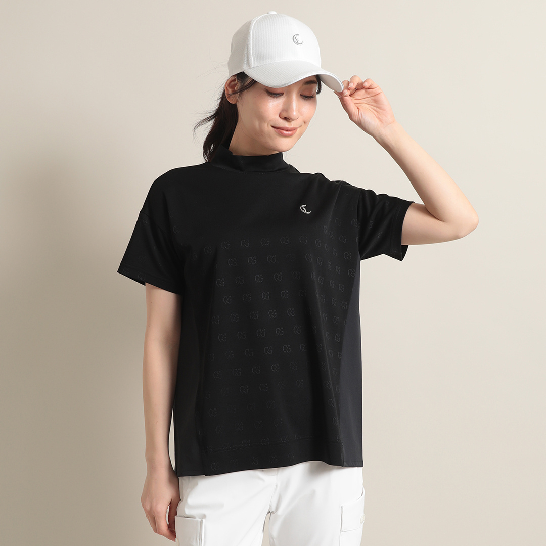 C/Gジャカードドッキングモックネックシャツ (WOMENS)
