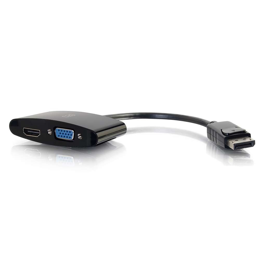 DisplayPort Male to 4K HDMI or VGA Female Adapter Converter - Black