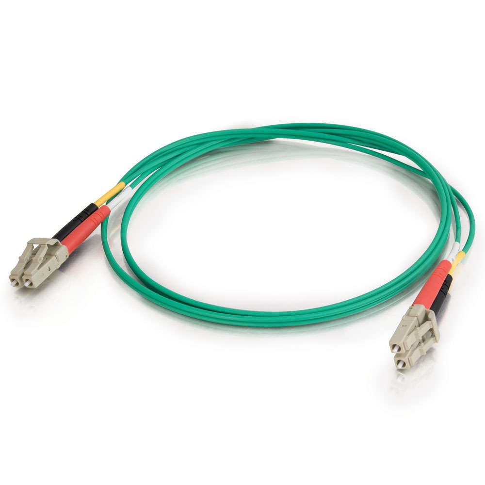 LC-LC 50/125 OM2 Duplex Multimode Fiber Optic Cable - Plenum CMP-Rated - Green