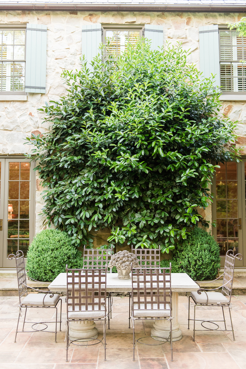The outdoor dining area is resplendent, a picture of subdued elegance in the stately stone patio. The outdoor dining area is resplendent, a picture of subdued elegance in the stately stone patio.