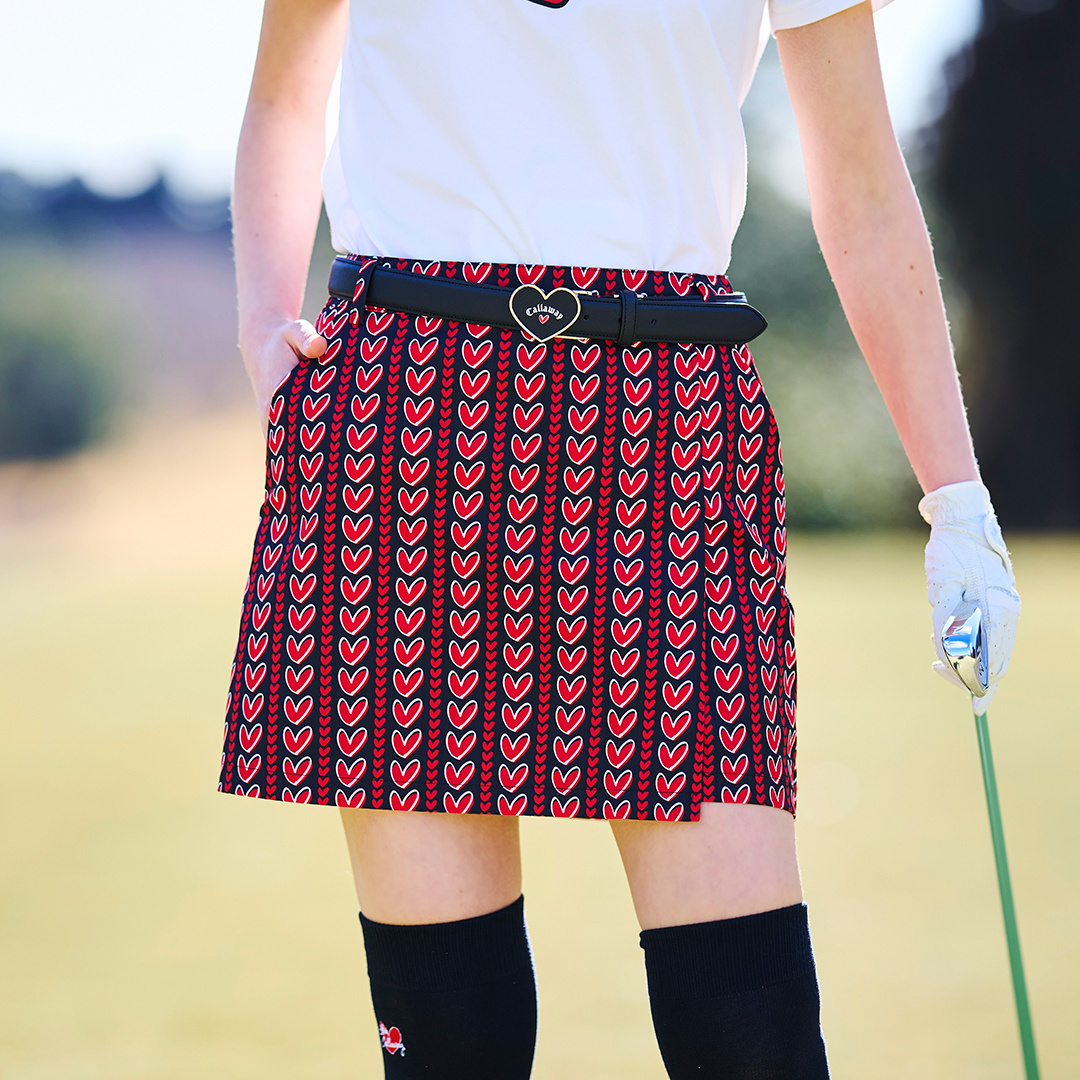 サイズM ラブキャロウェイ　Callaway ベージュ　スカート　ハート キャロウェイ CA 【LoveCallaway】【ストレッチ】ハートプリント