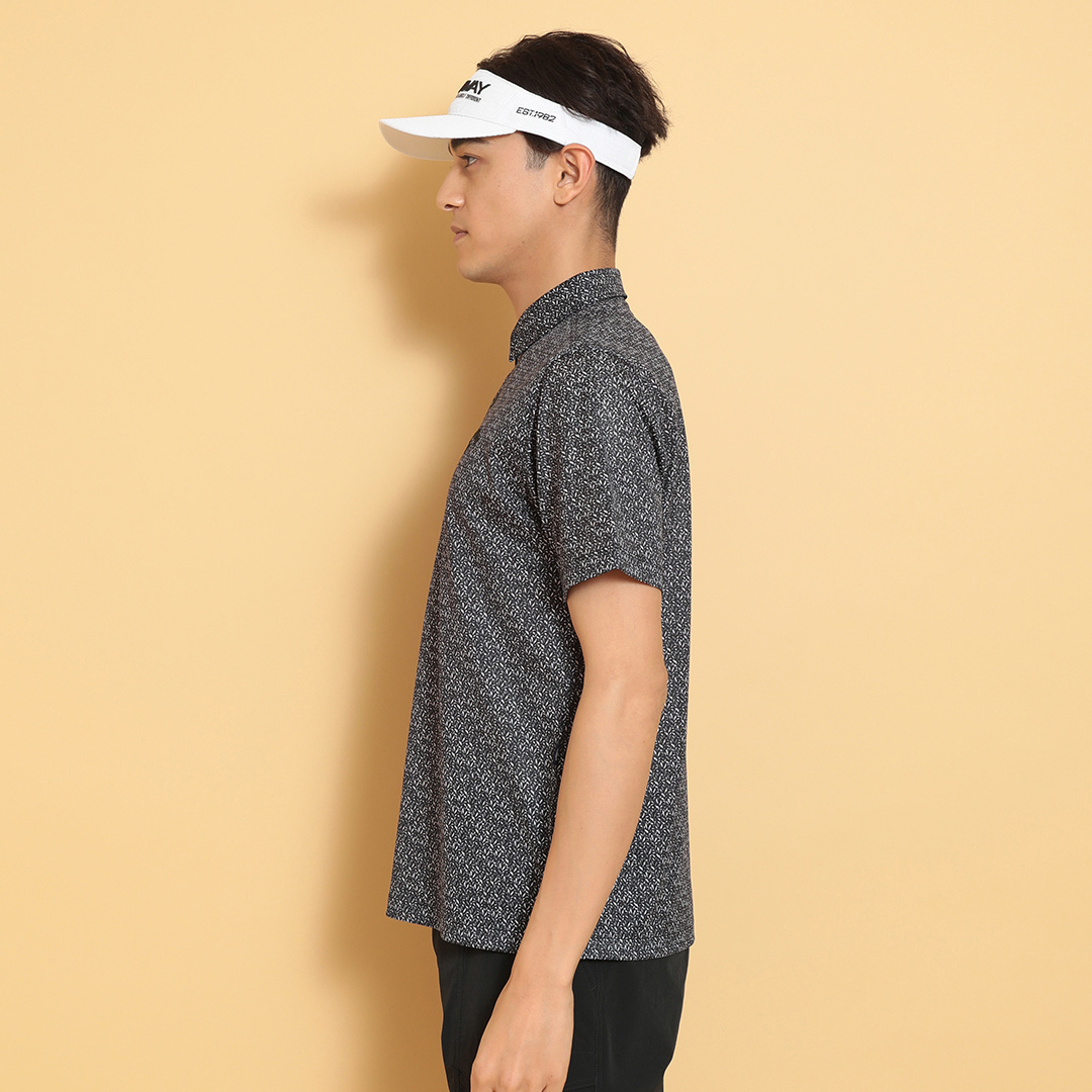 【キャロウェイ】セットアップ　4Lサイズ　ネオンイエロー　幾何学模様　メンズ キャロウェイ】セットアップ 4Lサイズ ネオンイエロー 幾何学模様