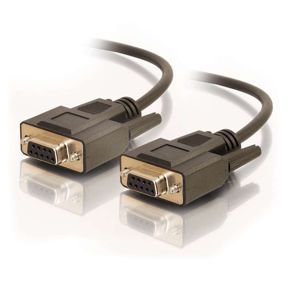 15 Meter (45ft) Null Modem Cable - RS232 DB9 Female To Female Cross Serial Lead