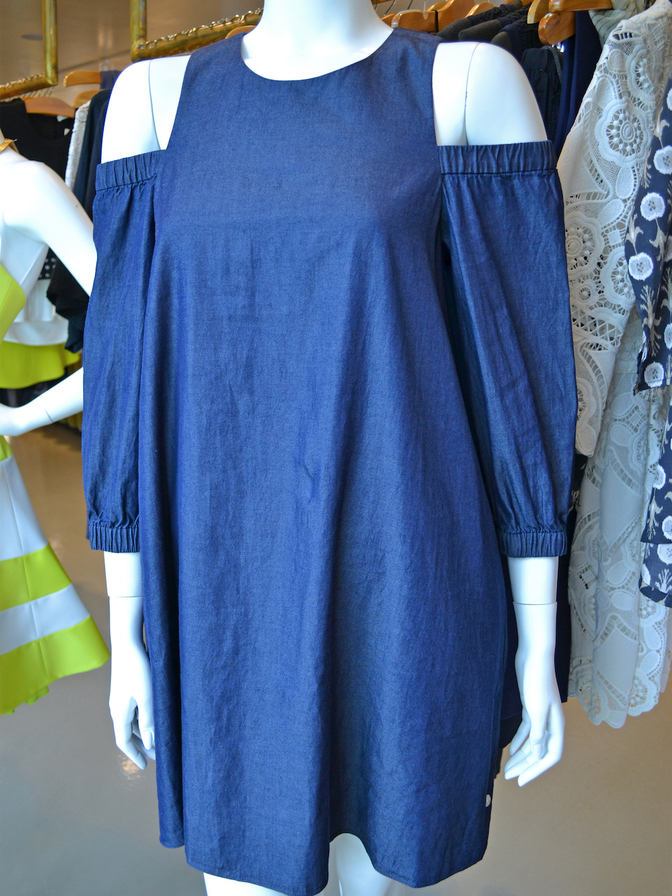 Love this dress and it is not your typical denim dress What to Wear August Events in Louisville