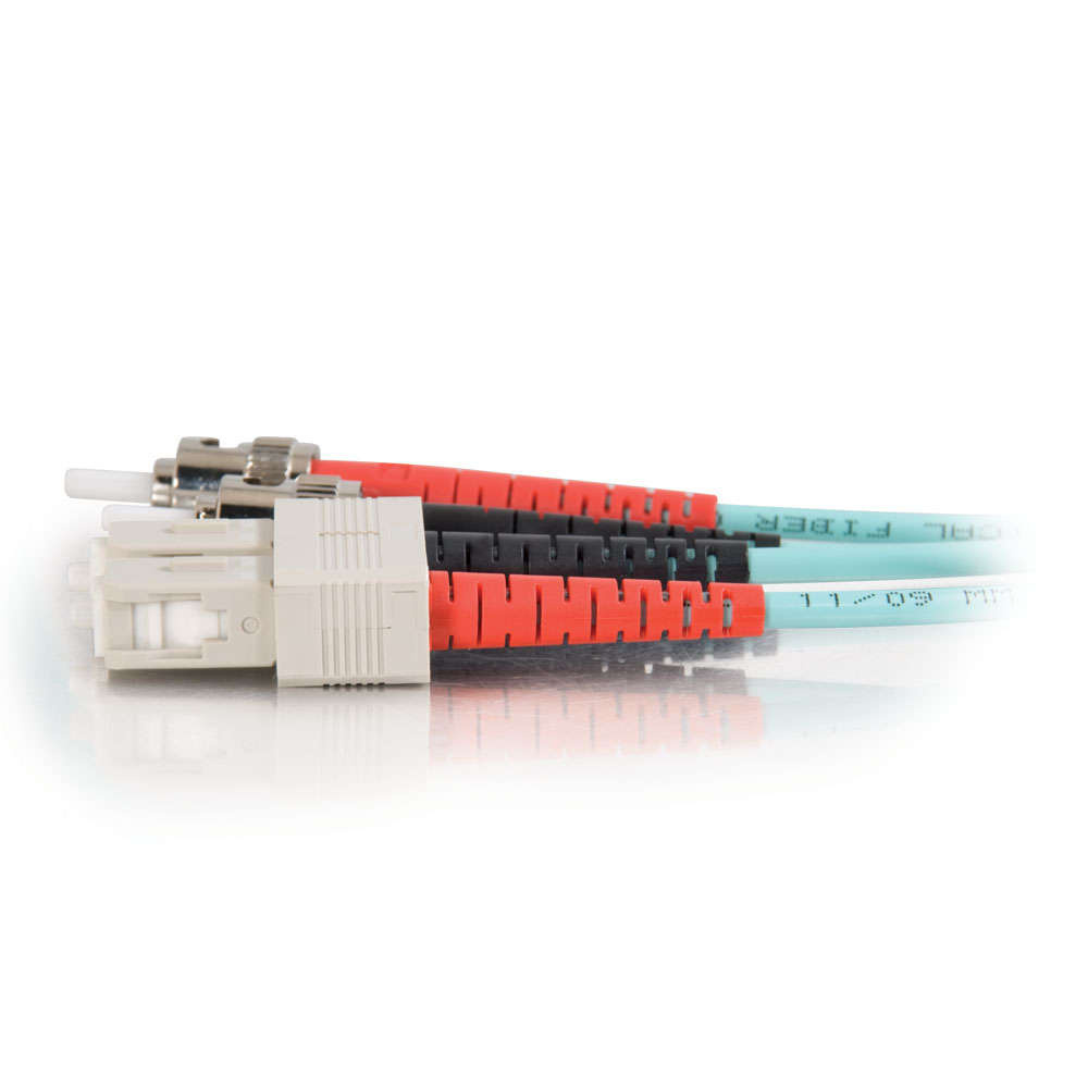 SC-ST 10Gb 50/125 OM3 Duplex Multimode Fiber Optic Cable - Low Smoke Zero Halogen LSZH - Aqua