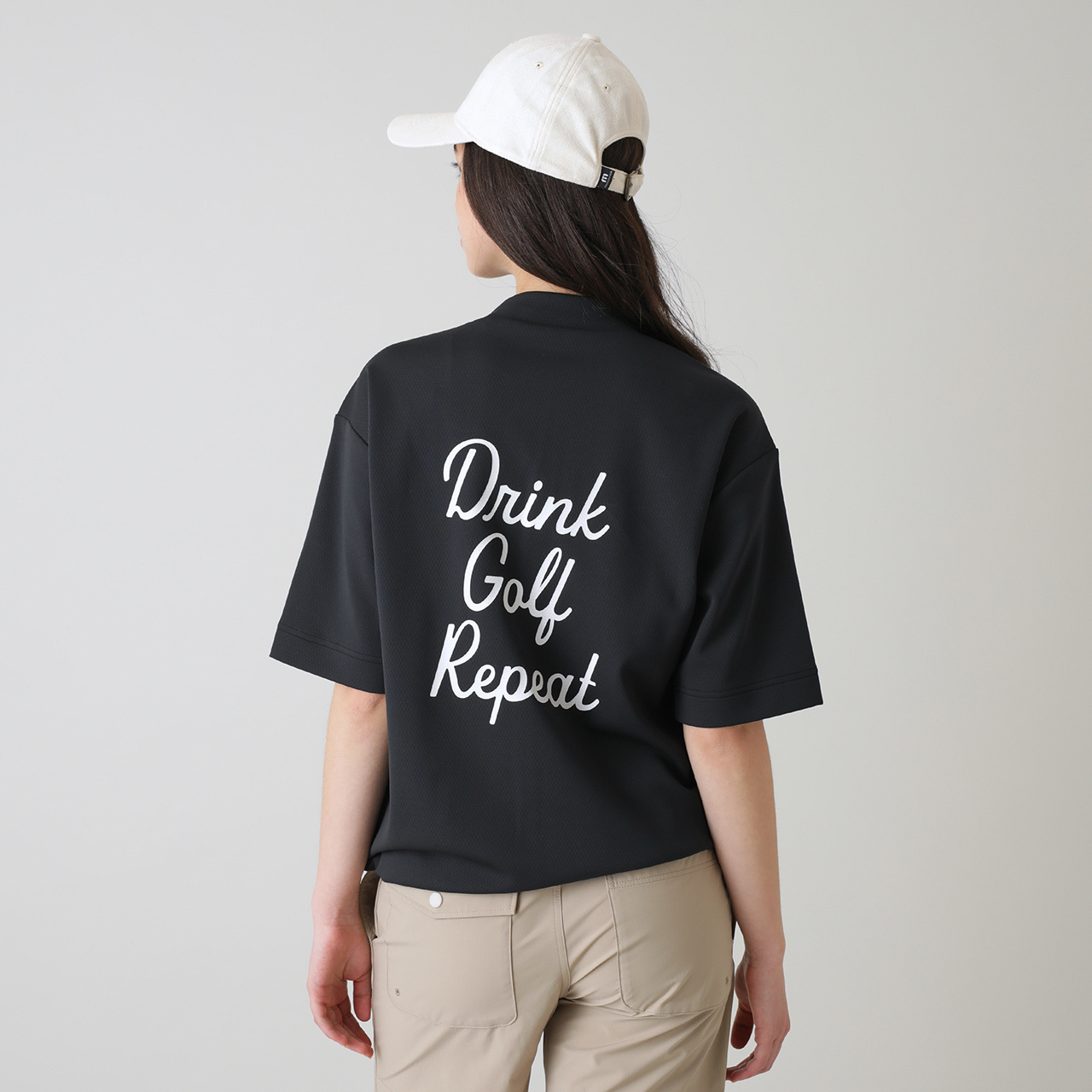 Golfickers 半袖モックネック L リラックスシルエット半袖PKモックネック(WOMENS)