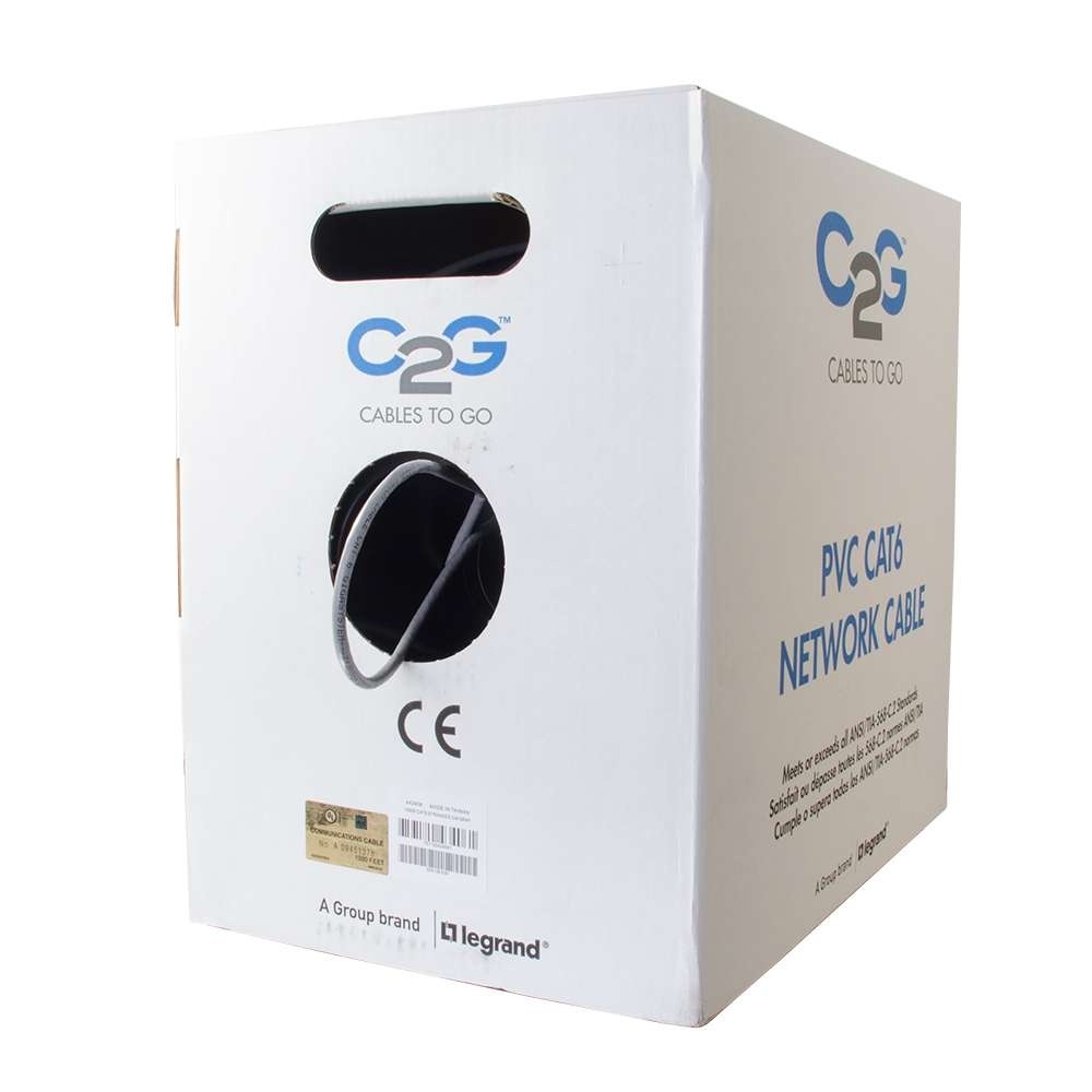 Cat6 Bulk Unshielded (UTP) Ethernet Network Cable with Stranded Conductors In-Wall CM-Rated - Gray