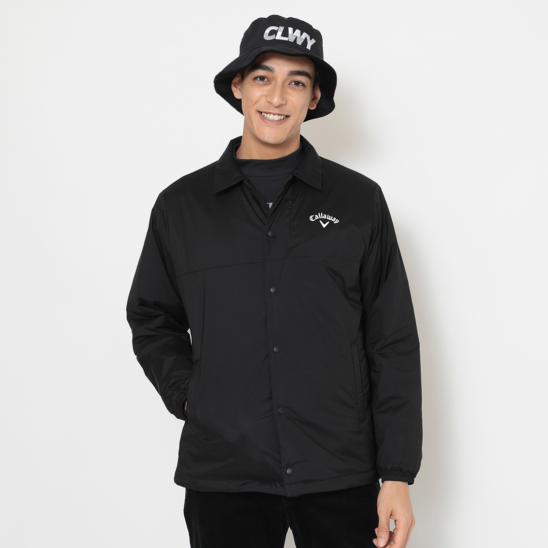 美品 Clubhaus×FIVETREES ゴルフ コーチジャケット 黒 M 美品 Clubhaus×FIVETREES ゴルフ コーチジャケット 黒 M 美品