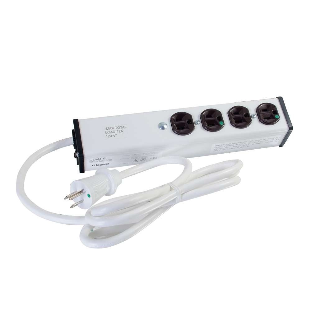 Wiremold 4-Outlet Plug-In Center Unit Medical Grade Approved For Patient Care 4 Outlet Power Strip