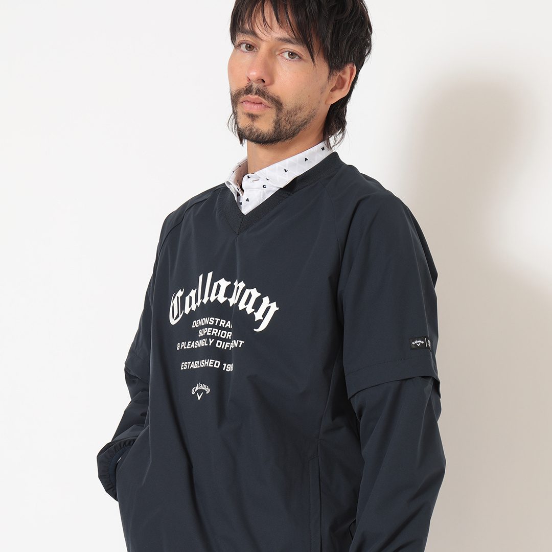 ポリエステルリップ2WAY撥水Vネックブルゾン (MENS)
