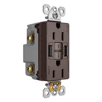 radiant Collection GFCI USB outlet in dark bronze