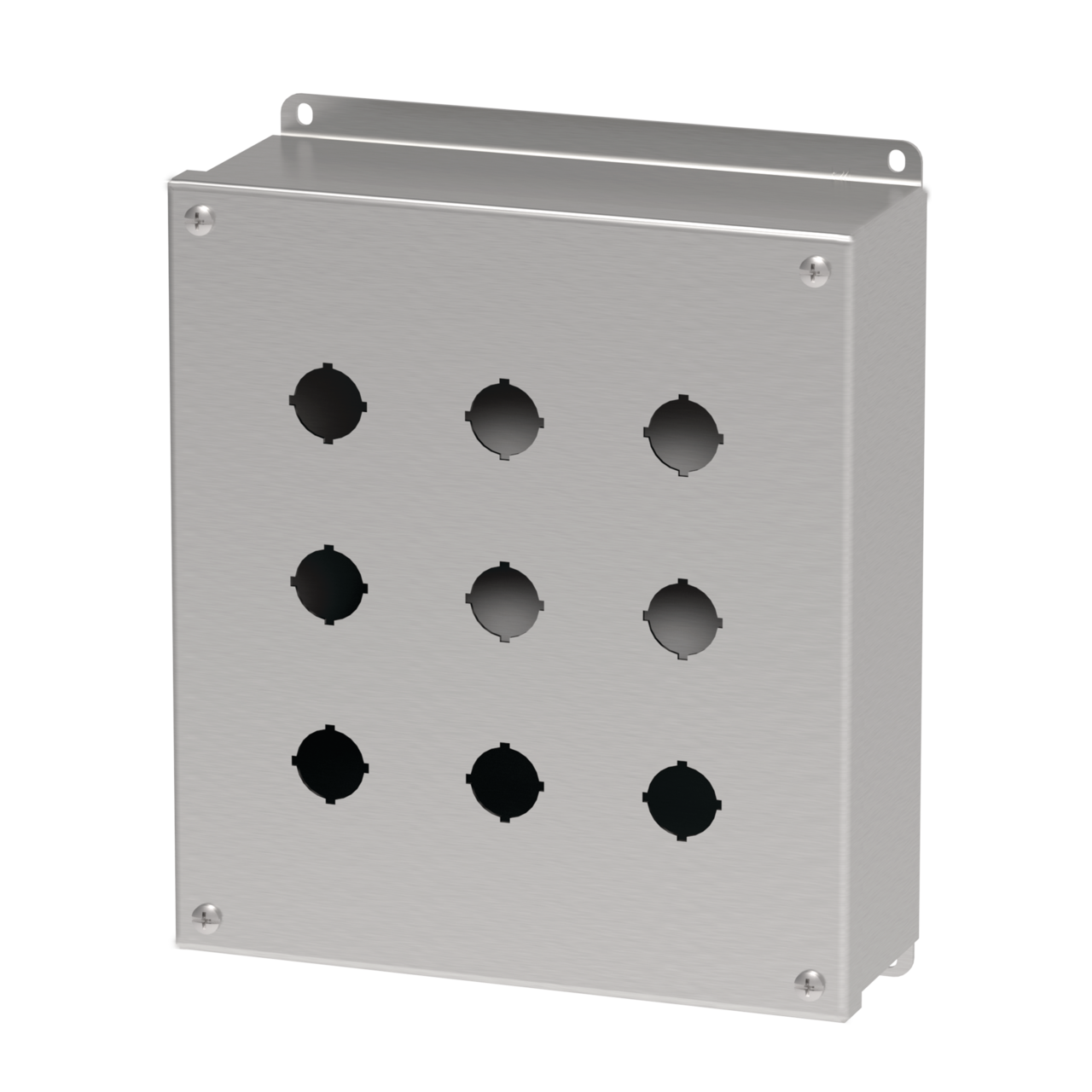 Product image for Hoffman E9PBGSS 30.5-mm and 22.5-mm Pushbutton Enclosures, Type 4X, 9PB x 22.5mm, SS Type 304
