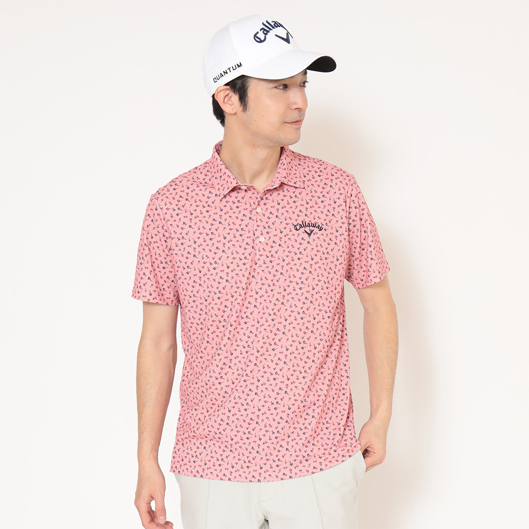 ミニカノコ小花プリント半袖シャツ ※4Lサイズあり (MENS)