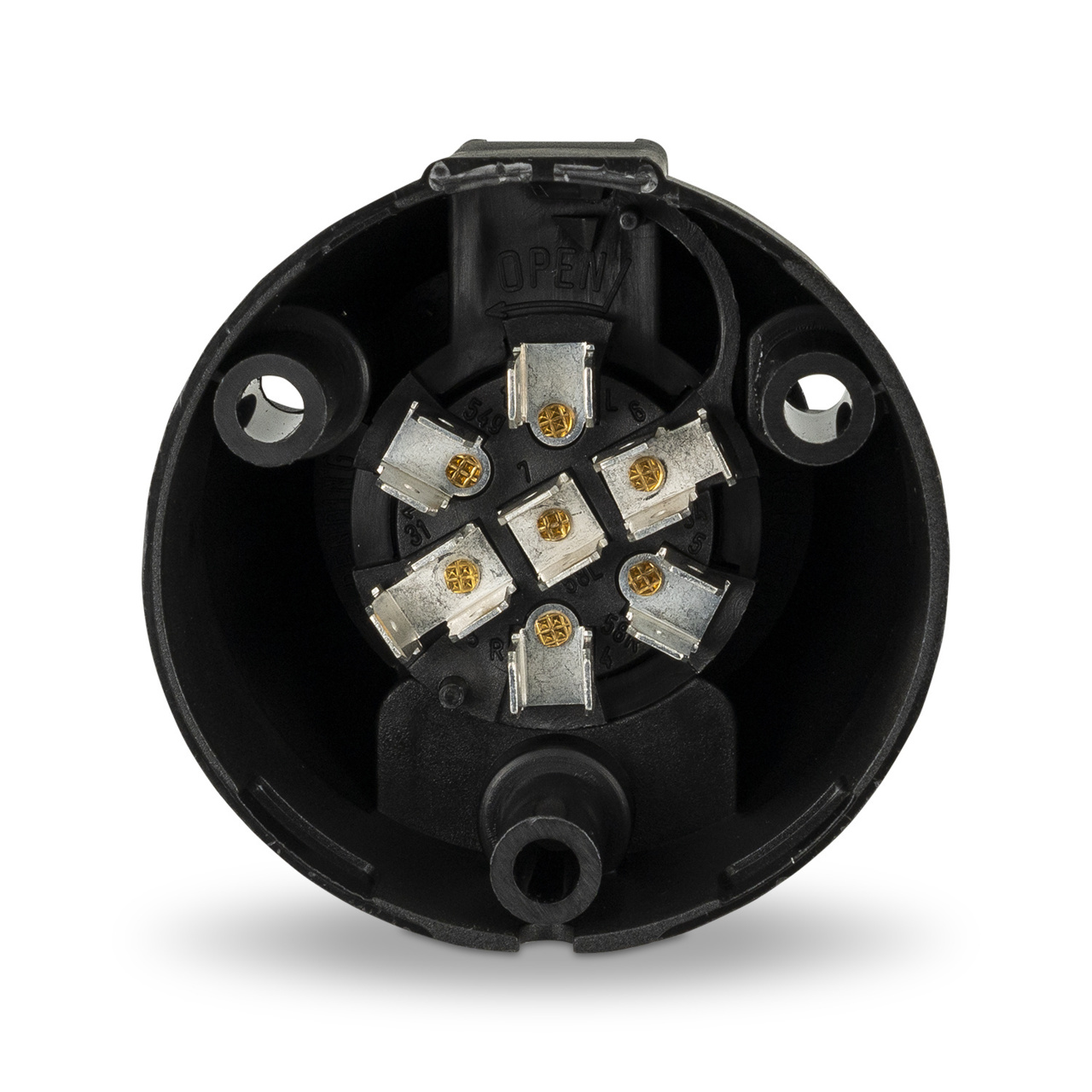 7-Pole 12V Plastic Body Round Sockets - 00425700 Bottom JPG