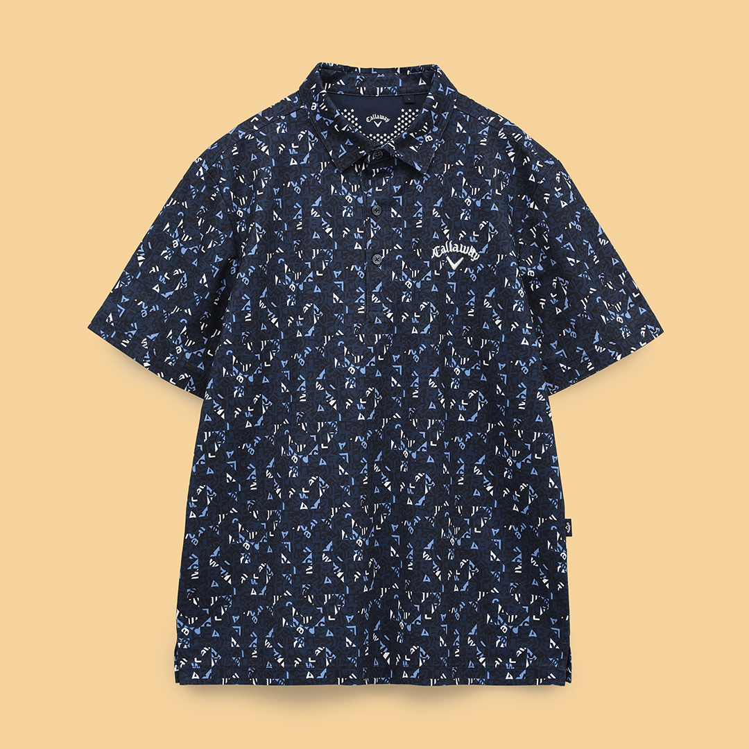 幾何学ロゴプリントカノコシャツ ※4Lサイズあり (MENS)