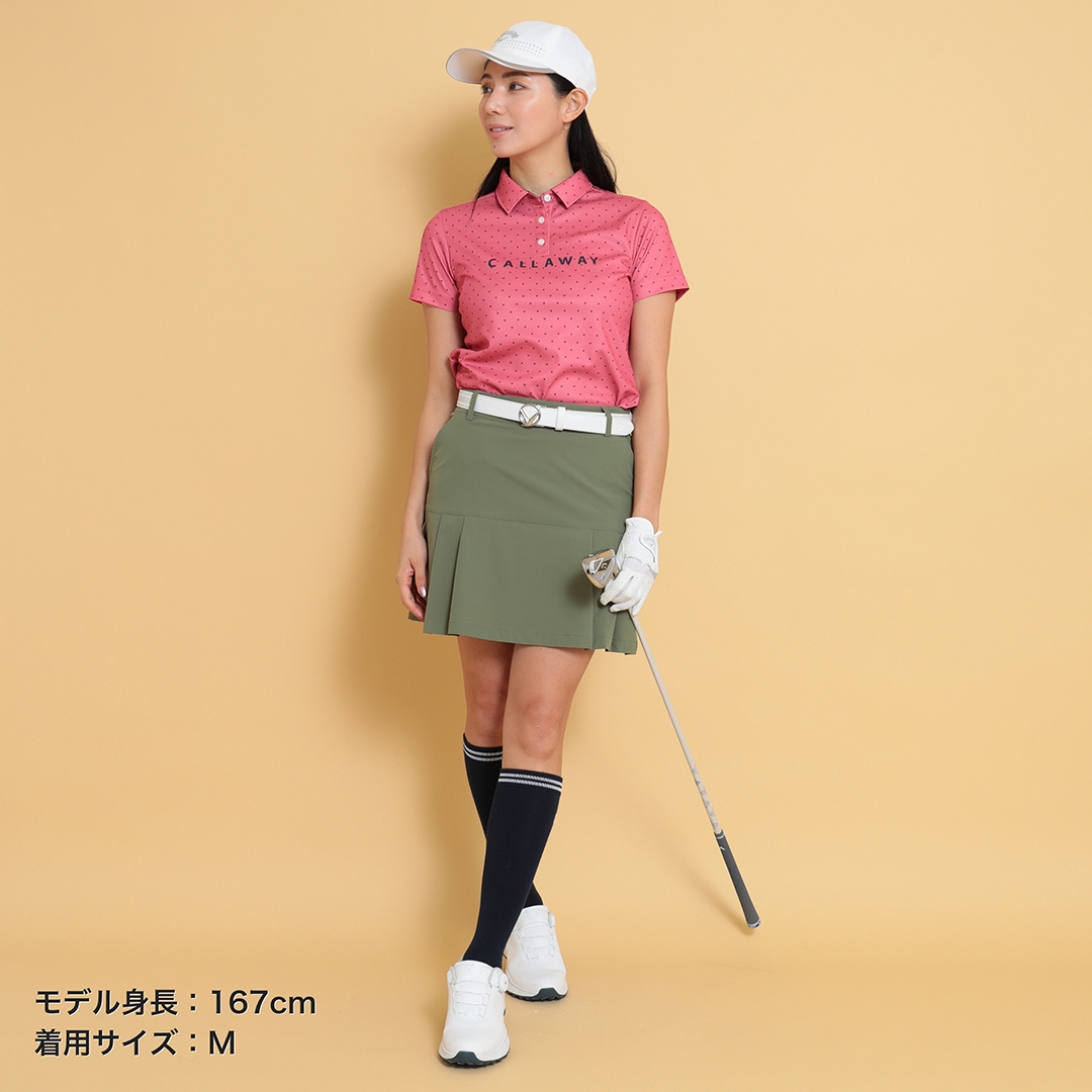 ナイロンストレッチプリーツスカート (WOMENS)