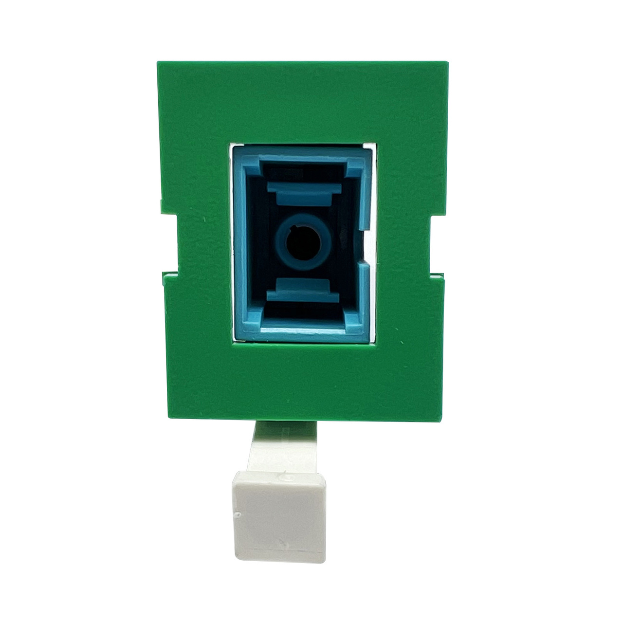 1-SC simplex teal adapter with green housing