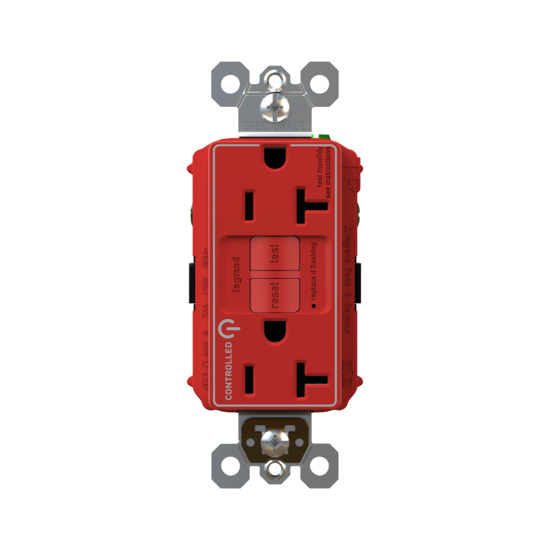 Red Controlled GFCI Receptacle