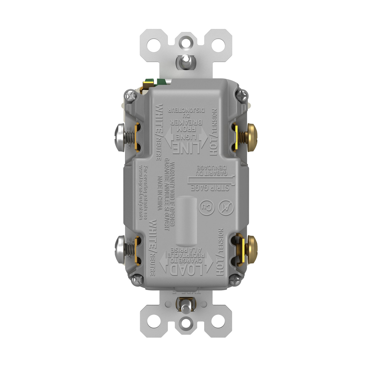 radiant Collection 20 amp GFCI USB Type C/C Outlet in Nickel