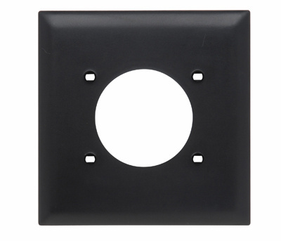 Power Outlet Receptacle Openings, Two Gang, Black