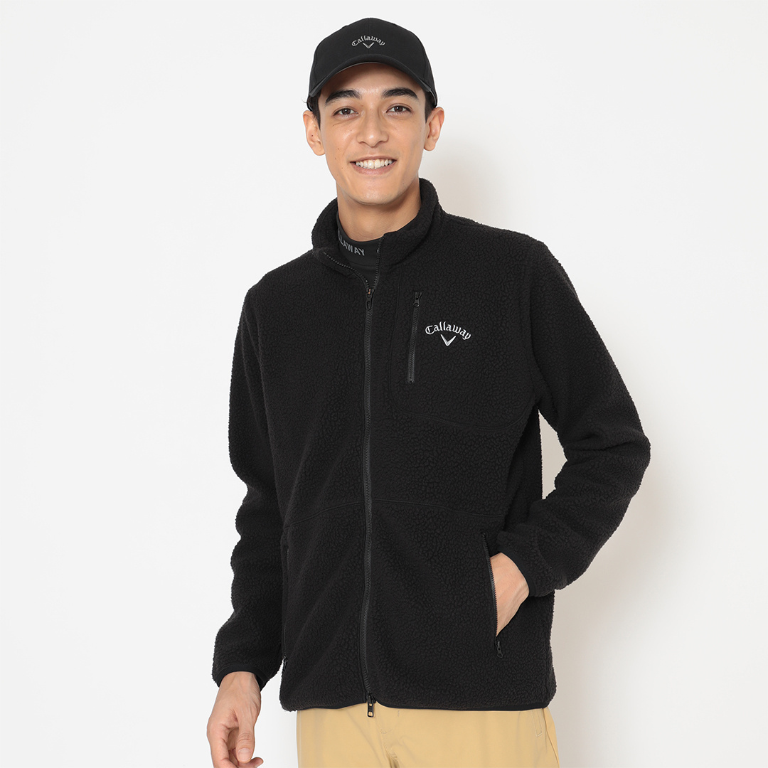 新品 ラッセルノ マイクロ ボアフリース ブルゾン ブラック L ボアフリースフルジップブルゾン (MENS)