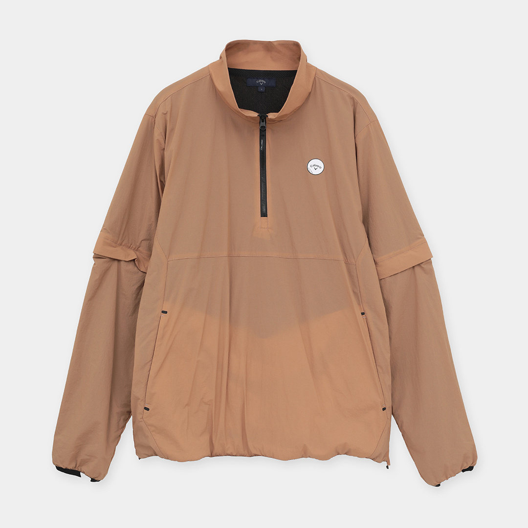 ストレッチ撥水ナイロンふんわり裏地2WAY長袖ブルゾン (MENS)