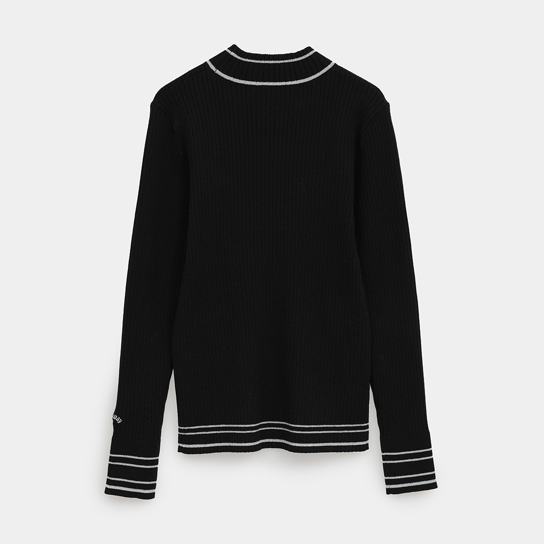 ハイネック長袖リブニット (WOMENS)