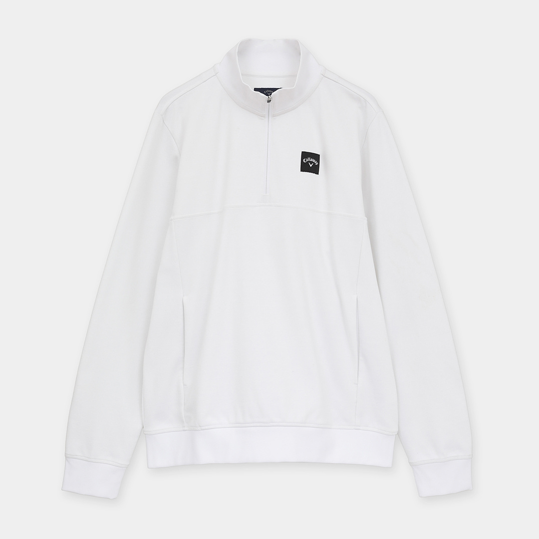 ポンチハーフジップ長袖スウェット (MENS)