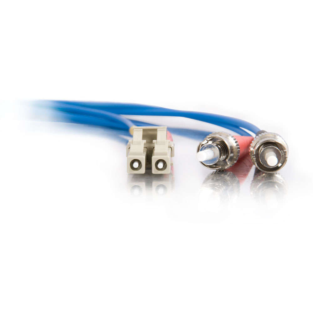 LC-ST 50/125 OM2 Duplex Multimode PVC Fiber Optic Cable - Blue