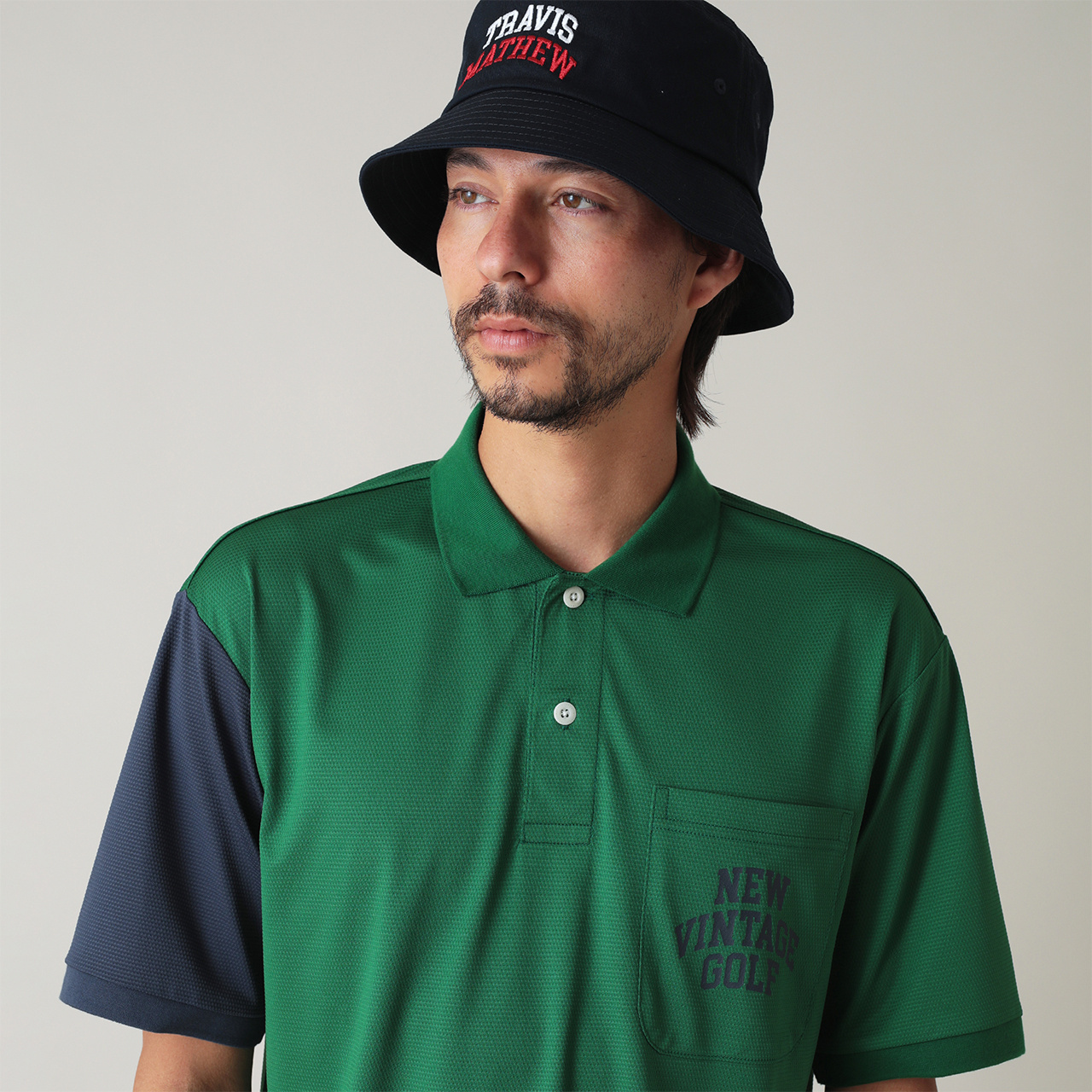 TravisMathew NewVintageGolf バイカラーポロシャツ(MENS)