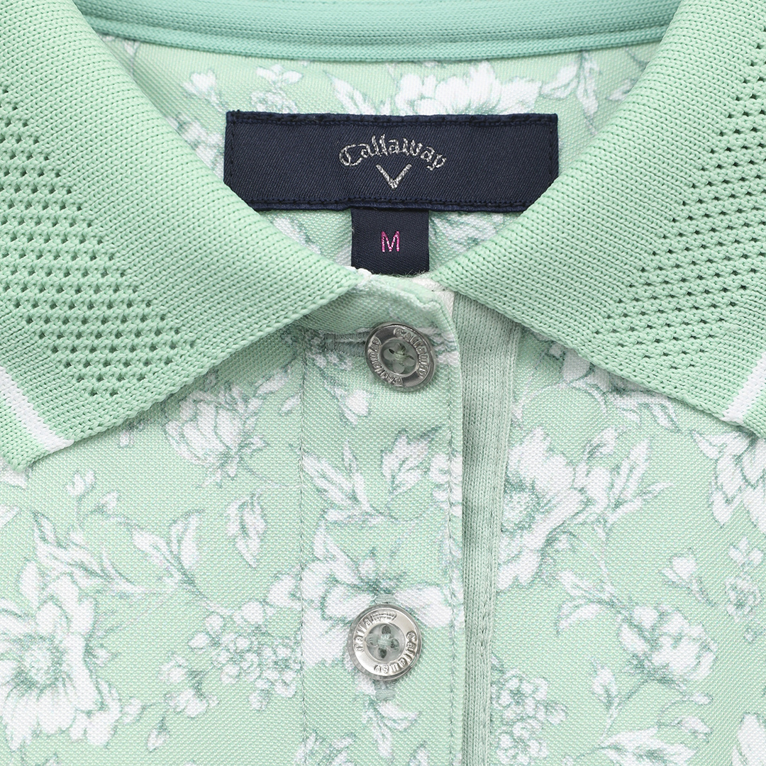 フラワープリント半袖ポロシャツ (WOMENS)