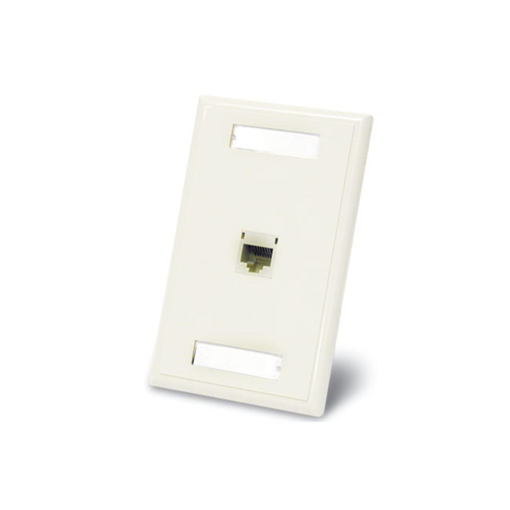 One Port Cat5E RJ45 Configured Single Gang Wall Plate