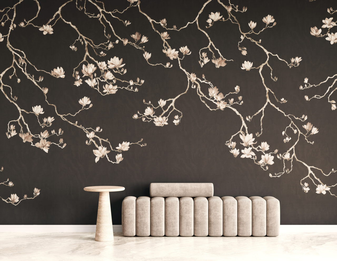 Blossom in Mink Shimmer on Vinyl Grand Moire | Phillip Jeffries