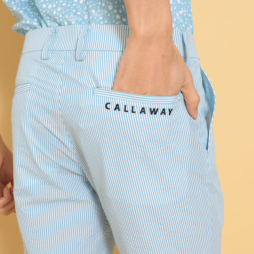 2WAYストレッチシアサッカーテーパードパンツ (MENS)