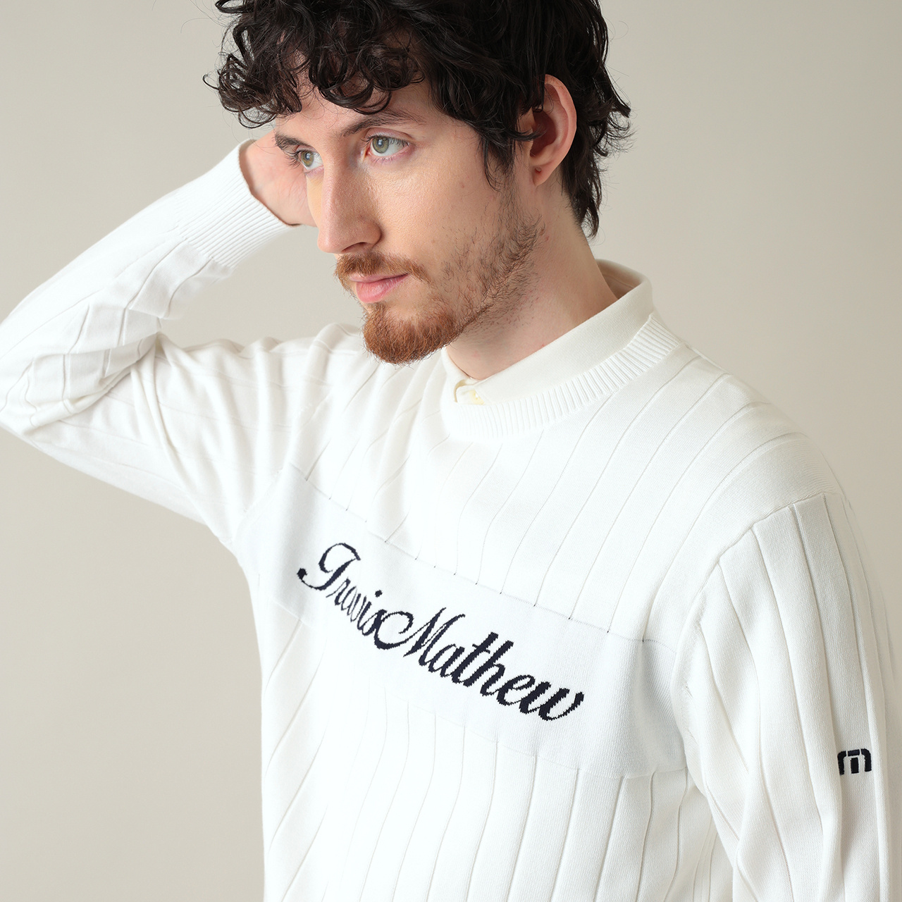 石川プロ着用】ワイドリブクルーネックセーター(MENS)