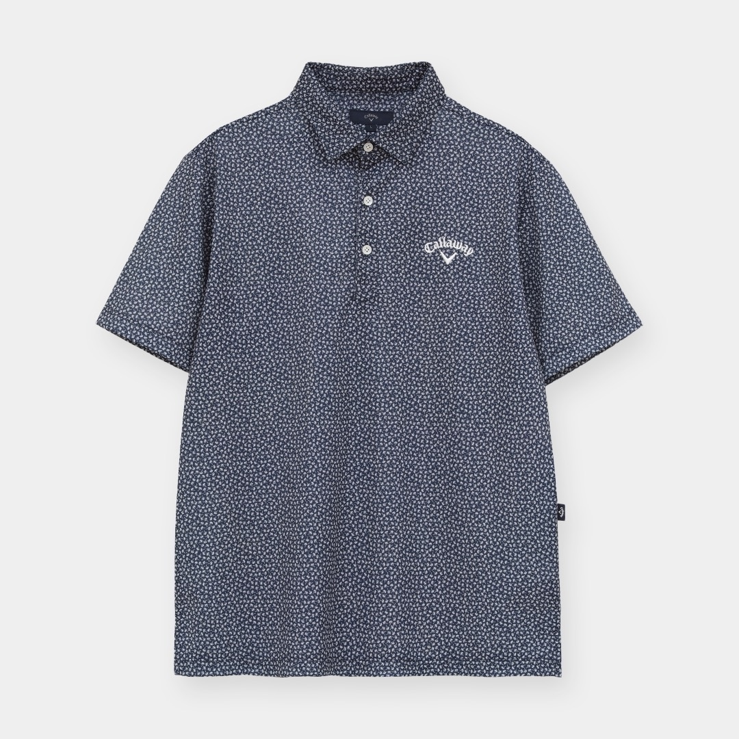 かざあなメッシュ小ヤシの木総柄半袖シャツ ※4Lサイズあり (MENS)