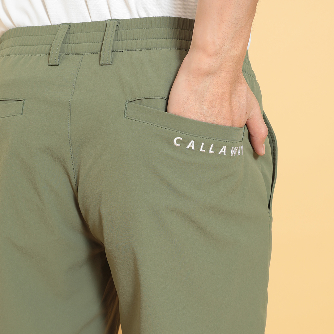 Golfickers HOLE 602 ストレッチナイロンパンツ オリーブ 8WAYストレッチナイロンジョガーパンツ